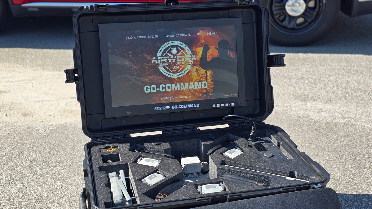 Portable drone command unit for DJI drone Matrice 4TD made by 'Airworx'
